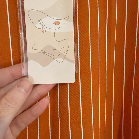 NWT XXL Striped Pumpkin Spice Orange Vest Maxi Skirt Set Plus Size Fall Fashion - Picture 9 of 16